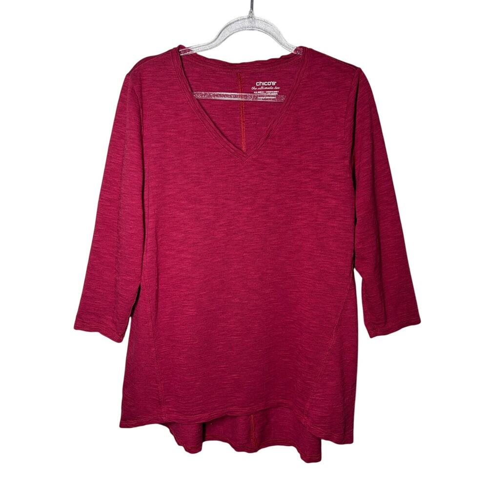 Chico's The Ultimate Tee V-Neck Comfort Casual Sz M
